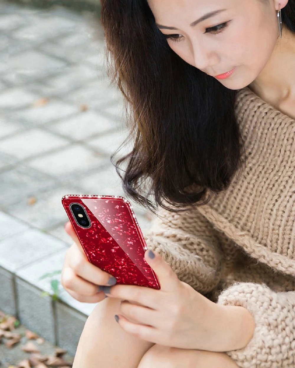 Чехол для iphone X XR XS 11 pro Max с кольцом на палец, чехол для iphone 11, 8, 7, 6, 6s Plus, блестящая раковина, закаленное покрытие для телефона