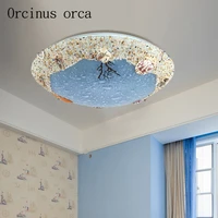 tiffany mediterranean style natural shell ceiling lights lustres night light led lamp floor bar home lighting free shipping