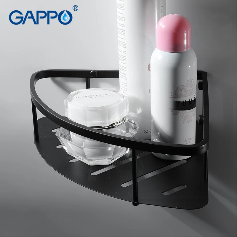 GAPPO полка для ванной черная подвесная хранения аксессуары настенный держатель |