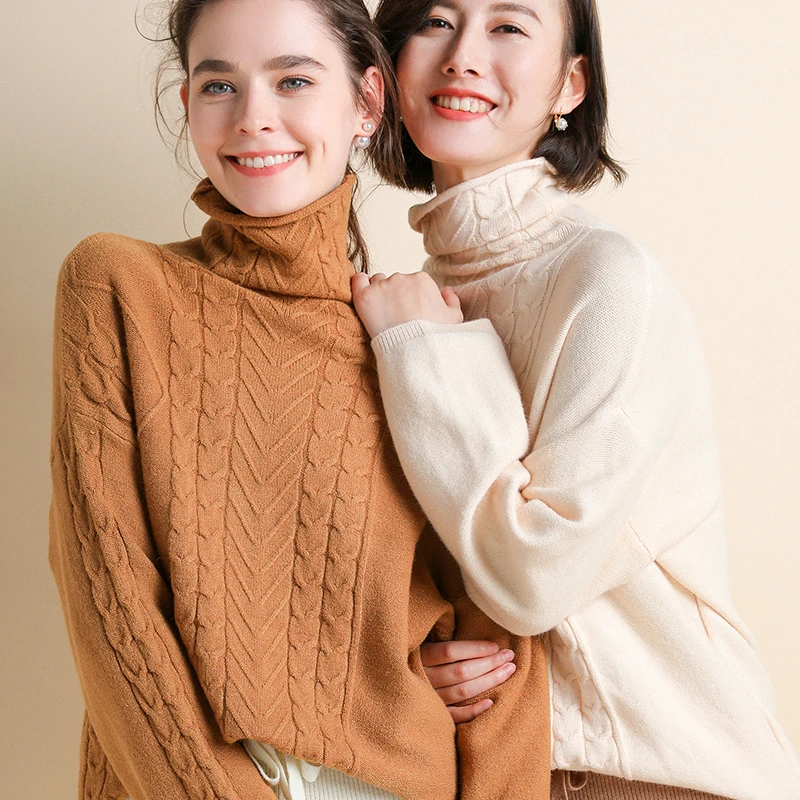 2019 Autumn Winter Sweater Women Cable Knit Twist Loose Pullover Drop Shoulder Long Sleeve Jacket Knitwear Korea Style | Женская одежда