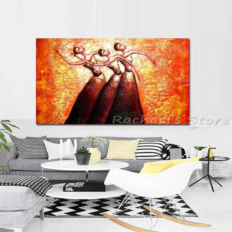 Ручная роспись абстрактная фотография танцор холст картина маслом современная