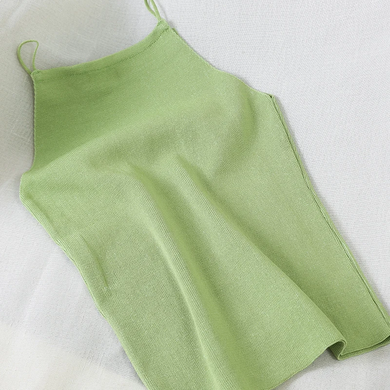 YuooMuoo Korean Style Streetwear Tank Top Women Camis Zipper Design Spaghetti Strap Summer Knitted Vest Top Chic Festival Tops