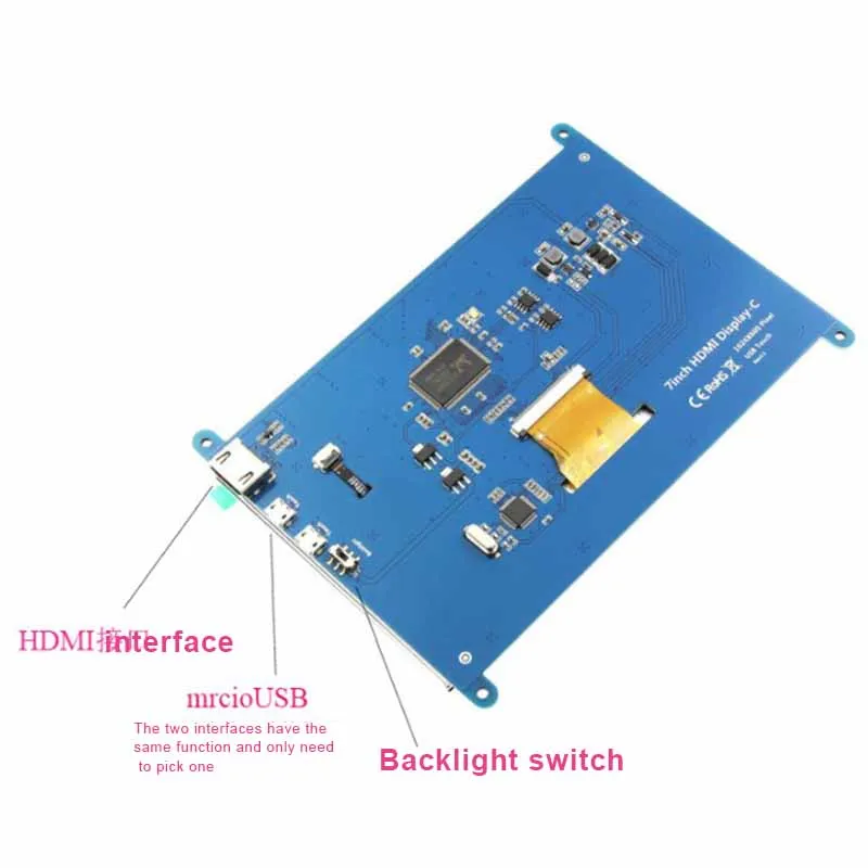 Горячие Продажа Новые 7 дюймов 1024*600 для Raspberry Pi 2B/3B/3B + ЖК дисплей емкостный