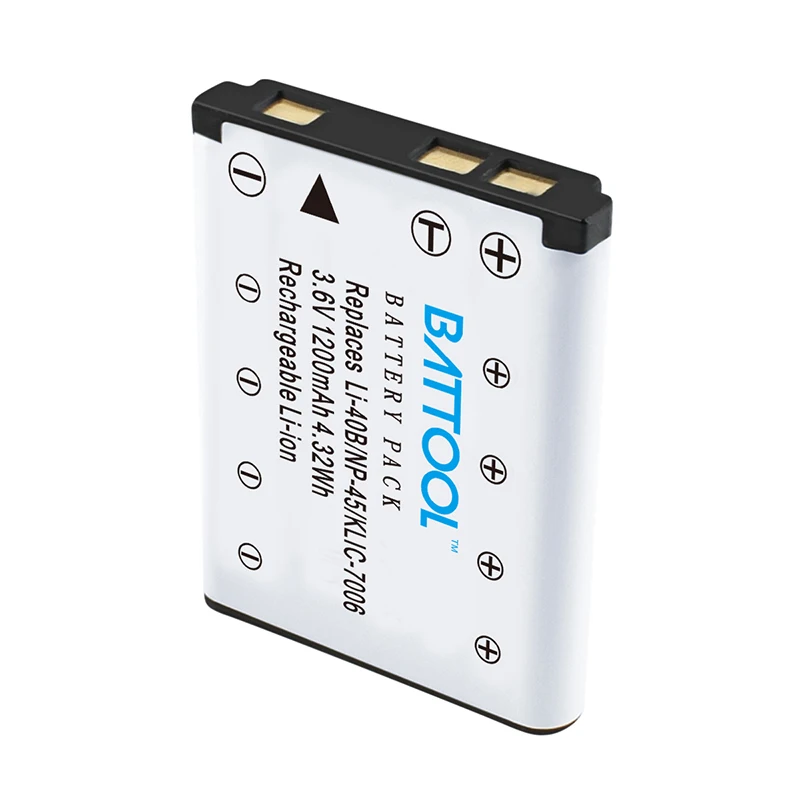 BATTOOL 1200mAh Li-40B Li 40B перезаряжаемый литий-ионный аккумулятор для Olympus Li-42B/Nikon EN-EL10/Fuji NP-45 JX355 JX370 EN EL10