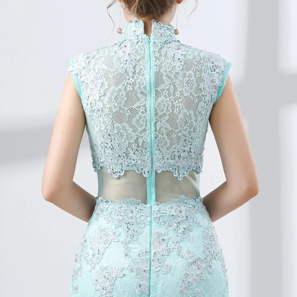 Алмазы кружева вуаль 2018 Новый Для женщин элегантные длинные платья вечерние