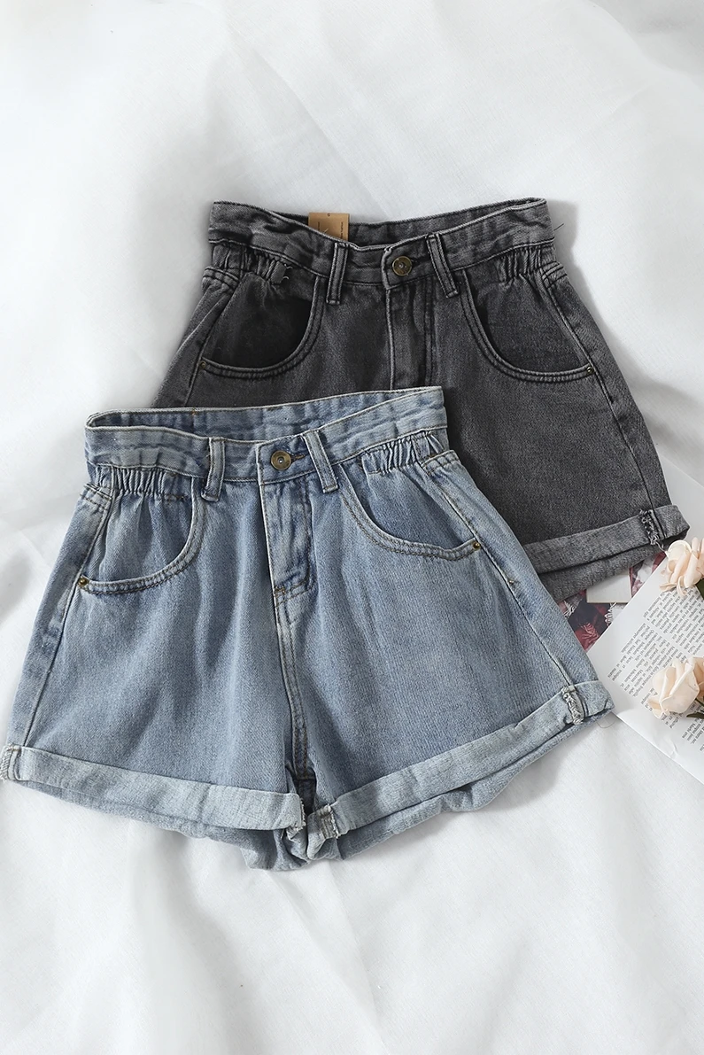 ZQLZ модные джинсовые шорты с высокой талией женские летние свободные винтажные