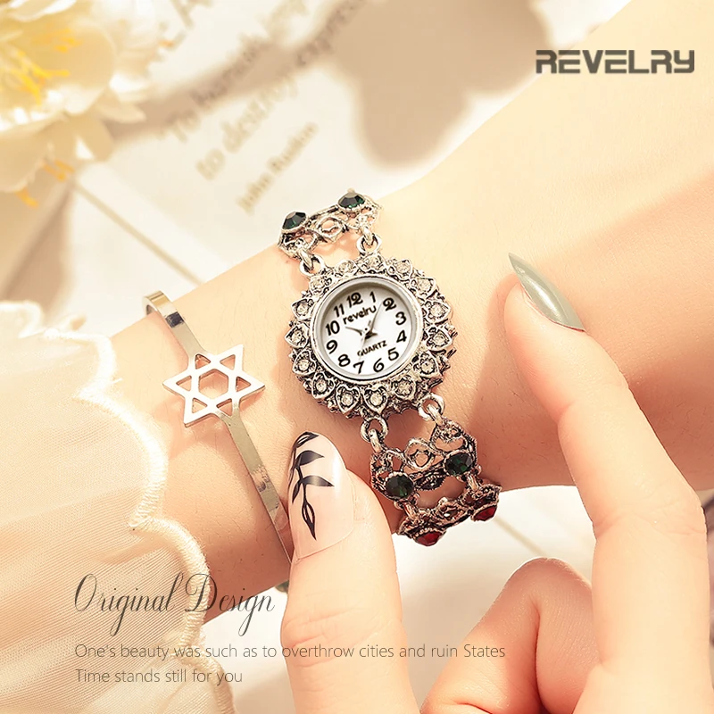 

REVELRY Wrist Watch Women Watches Luxury Brand Double Bracelet Ladies Quartz Women Watches 2019 Relogio Feminino Montre Femme