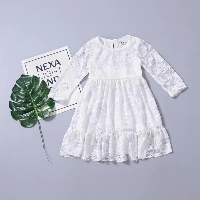 2019GirlsLace Embroidery Dress Kids Dresses for Girl Princessspring and autumn Party Gown Children Wedding Wear1-4Y | Детская одежда и