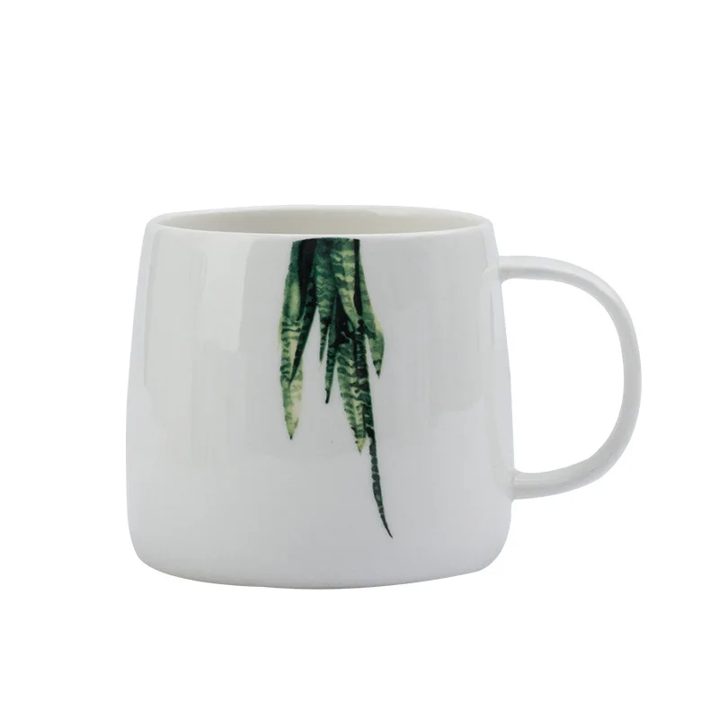 12 Креативная керамическая кружка с изображением черепахи кактуса и свежих растений, Офисная простая чашка для молока и кофе, Подарочная чашка для пары, 12,5*8,5*8,7 см, Новинка - Цвет: 12