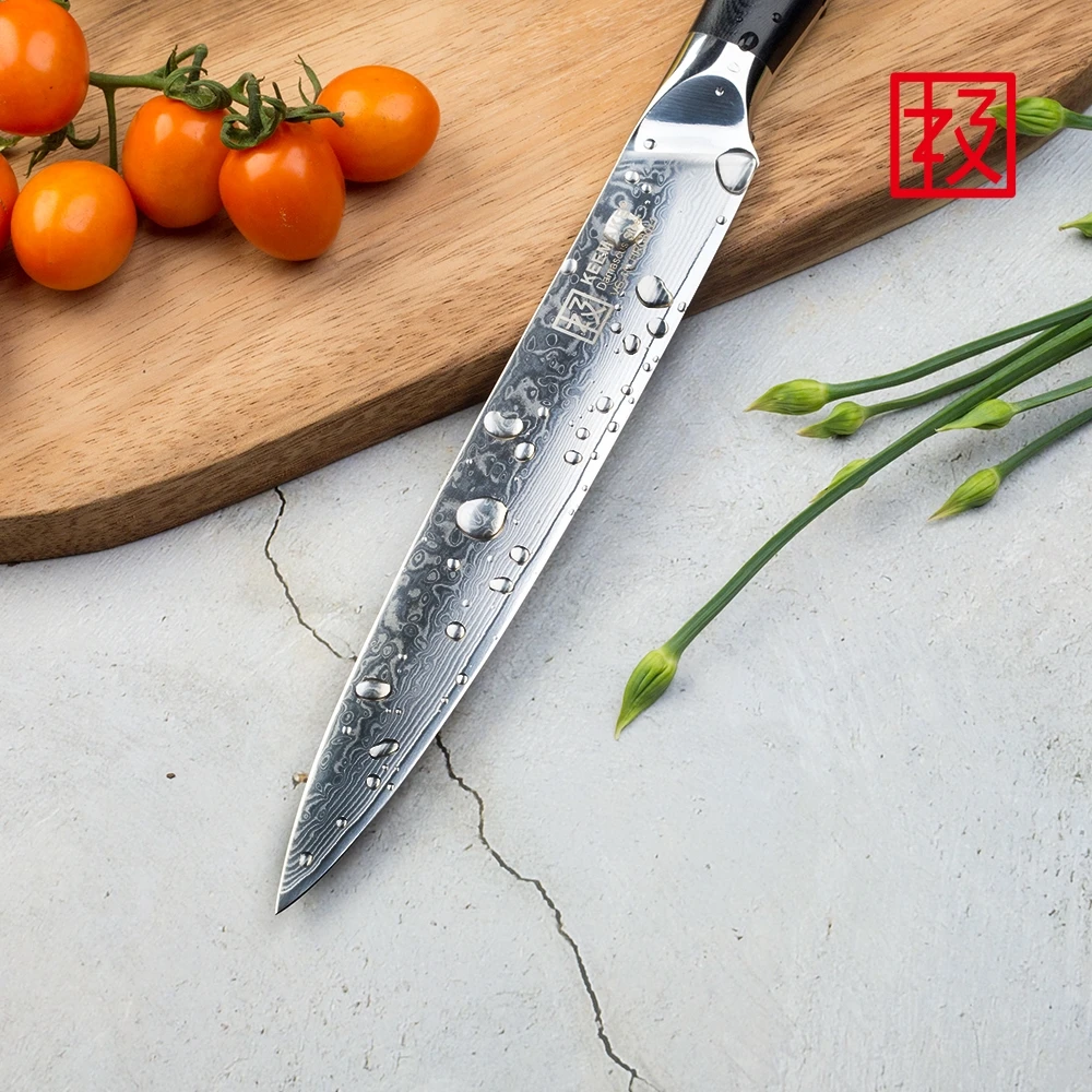 KEEMAKE нож шеф повара кухонные ножи японский Дамаск VG10 сталь бритва острый 60HRC