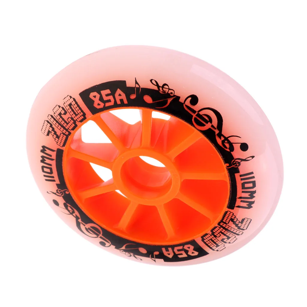 Orange 110mm 4 цвета Высокое качество PU роликовые коньки запасные скоростные колеса роликовые коньки аксессуары - Цвет: Orange 110mm