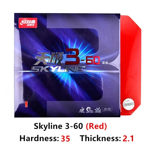 DHS Skyline 3-60 Настольный теннис резиновое управление+ петля с бугорками с губкой sky line 360 pips-in пинг-понг tenis de mesa - Цвет: Red H35 T2.1