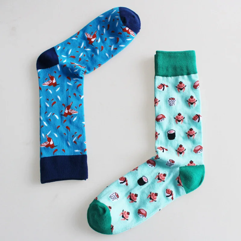 Носки мужские с мультяшным рисунком птицы 2 пары | Мужская одежда