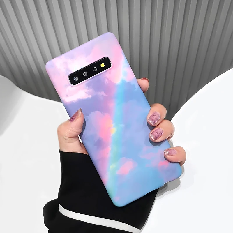 YHBBCASES для Samsung Galaxy S10 S8 S9 Plus модный Радужный чехол телефона Note 8 9 цветные жесткие