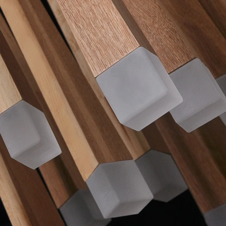 

Solid Wooden Designer art personality originality Pendant Lights simple restaurant club LED long stick pendant lamp MZ130