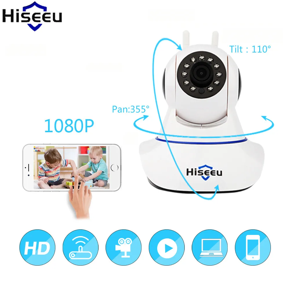 Hiseeu IP камера 1080P hd Wi Fi беспроводной видеонаблюдения ONVIF ночное видение CCTV