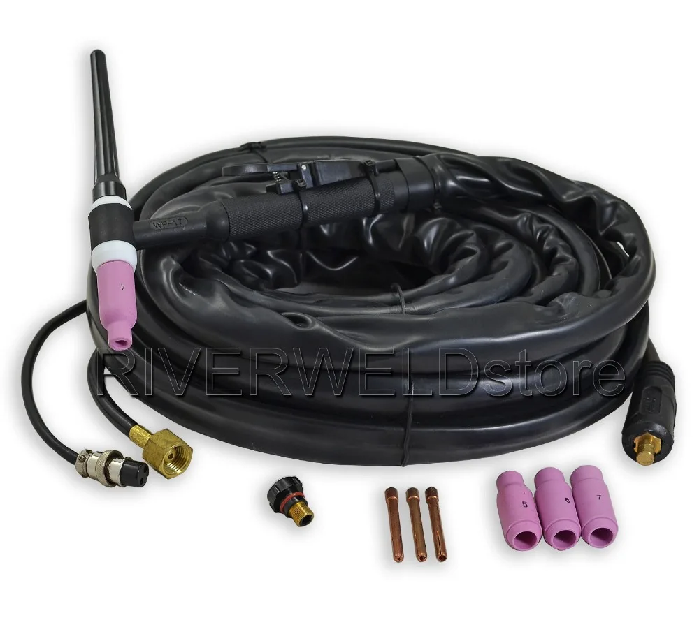 WP-17K-25-2 WP-17 SR-17 TIG Welding Torch Gun Complete Fission 25 Feet 7.6 Meters Gas Cooled
WP-17K-25-2 WP-17 SR-17 TIG Welding Torch Gun Complete Fission 25 Feet 7.6 Meters Gas Cooled