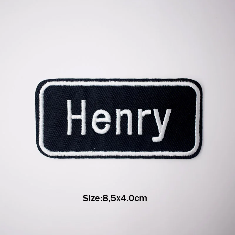 Henry Черные слова железные на нашивках Значки для шитья шва пошива одежды костюмы пальто куртка брюки футболка брюки орнамент одежда - Цвет: Henry