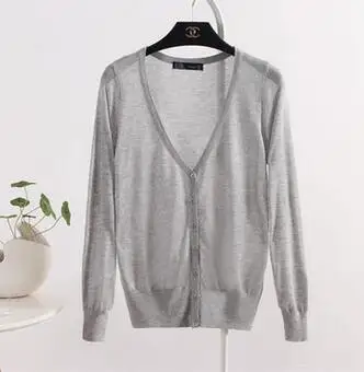 MLXSLKY супер тонкий женский кардиган свитер Женский Плюс Размер Весна и лето