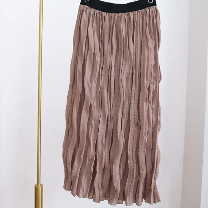 LANMREM 2020 Новинка однотонная винтажная эластичная лента плиссированная Женская