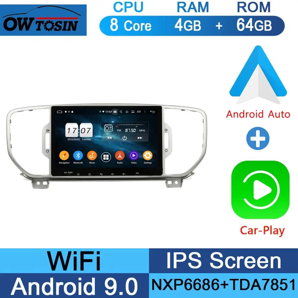 64G CarPlay Android " ips 8 ядерный 4G+ 64G Android 9,0 автомобильный DVD мультимедийный плеер для Kia Sportage 4 KIA KX5 gps Радио Parrot BT DSP CarPlay - Цвет: 64G CarPlay Android