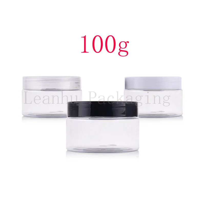 

100g X 50 Clear Empty Plastic Cream Containers Jars With Screw Caps,Deodorant Containers Cosmetic Packaging Plastic Tin Bottle
