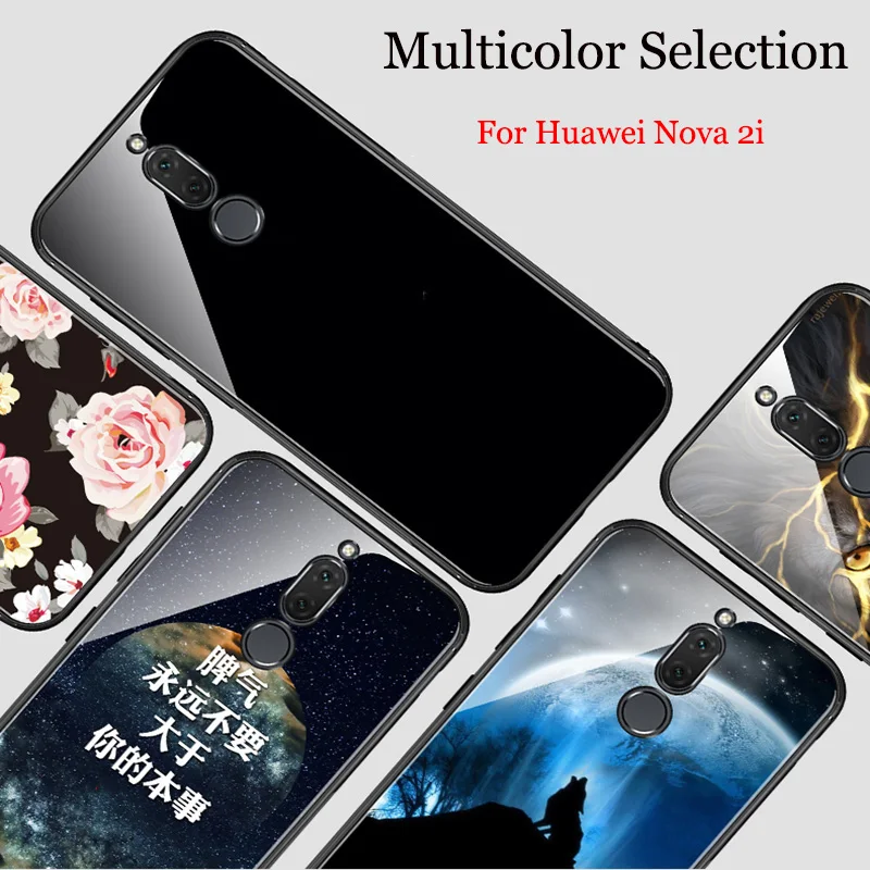 Tempered Glass case For Huawei Nova 2i RNE-AL00 Cover shell Fashion Mirror Nova2i 2 i phone Cases | Мобильные телефоны и