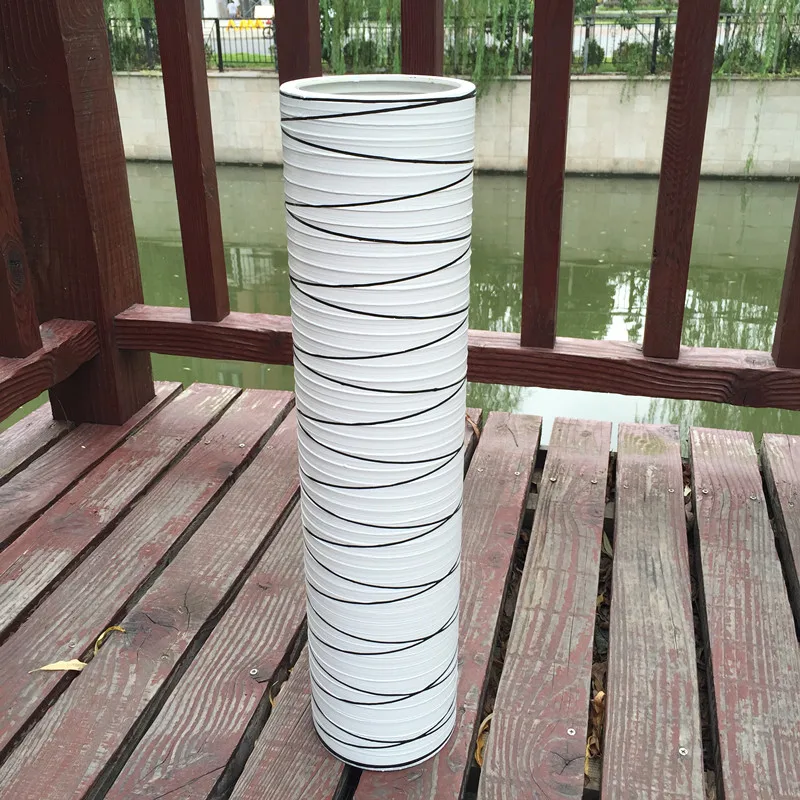 Ваза для цветов декоративный цветочный горшок железная ротанговая напольная