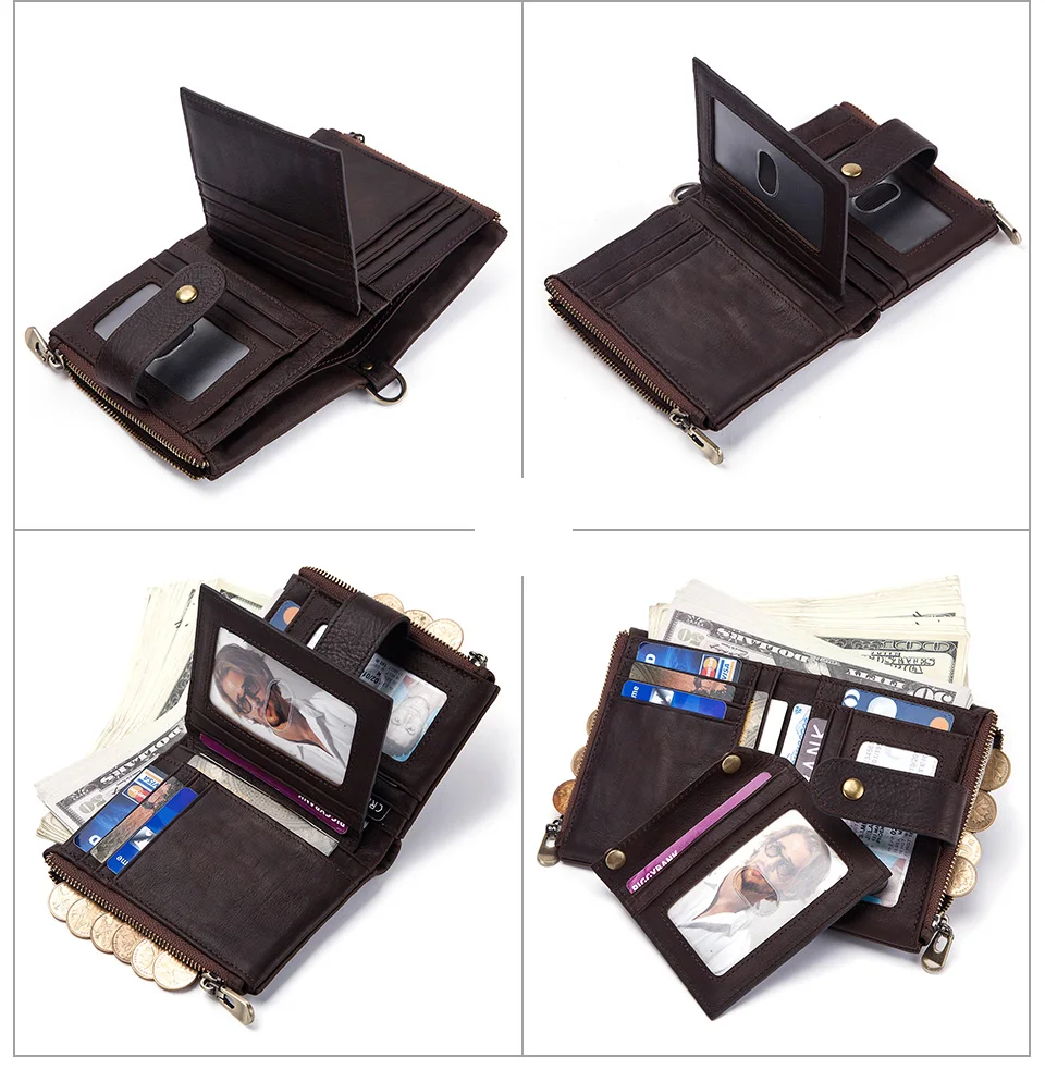 KAVIS натуральная кожа Rfid мужской кошелек кошельки Портмоне Короткий Мужской мешок для денег качественный дизайнерский маленький черный держатель для карт