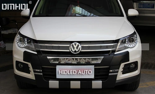 1 комплект HID биксенон Hi/Lo лучи фары в сборе с светодиодные дневные ходовые огни для VW Volkswagen Tiguan 2009-2013, Plug& Play