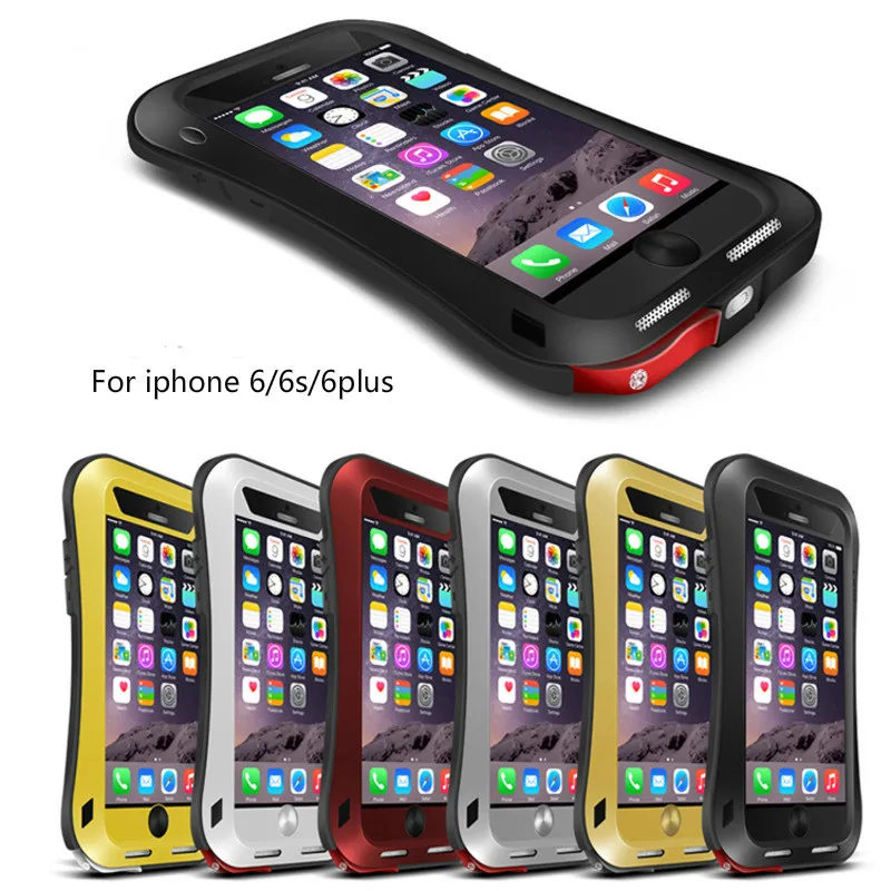 2018 Best Quality Small Waist Metal Armor Case For iPhone 6 6s Plus Aluminum Cover Water/Shock/Rain Proof 6Plus |