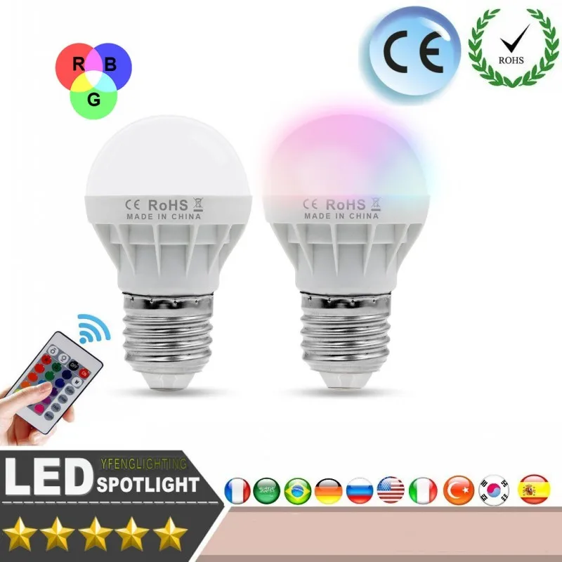 ZUCZUG LED RGB волшебная лампа 6 Вт 9 AC85 265V 220 В Светодиодный прожектор + Ir afstandsbediening