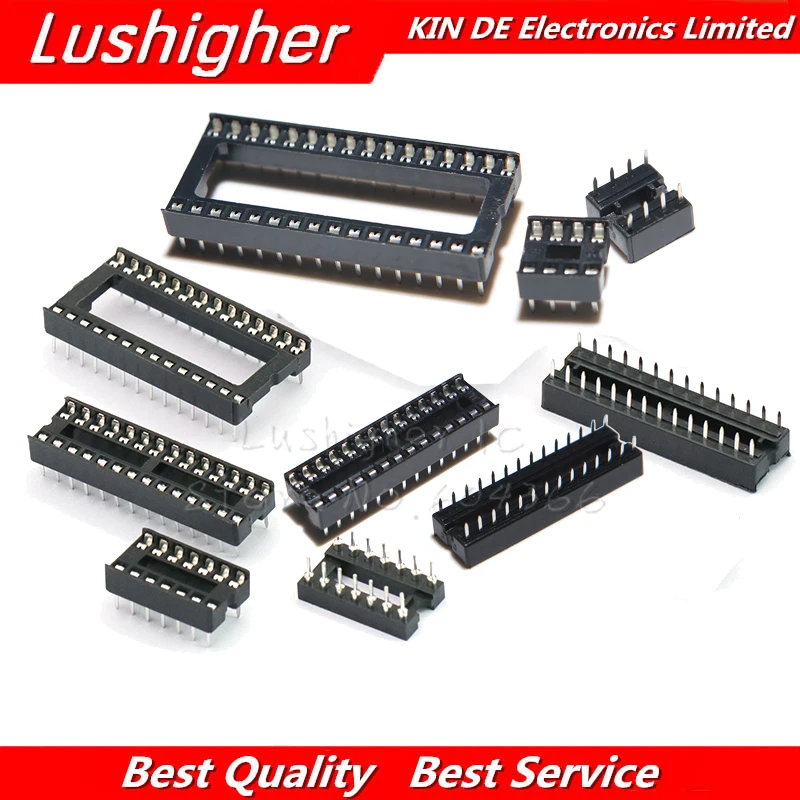 

200PCS IC Sockets 6 8 14 16 18 20 24 28 40 Pin DIP6 DIP8 DIP14 DIP16 DIP18 DIP20 DIP28 DIP40 Pins Connector DIP Socket