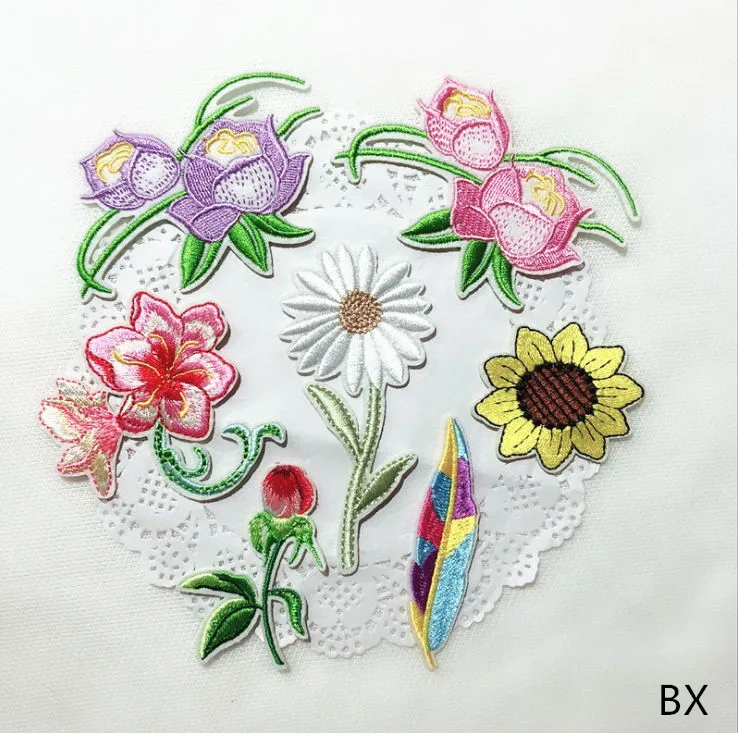 Новое поступление 10 шт. с подсолнечником вышитые патчи железные на одежде Сумка