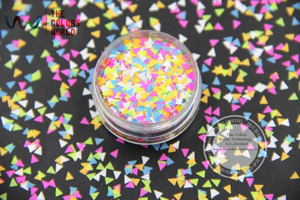 

TFM3-374 Mix Colors and Triangle shapes Glitter for nail art nail gel nail polish nail glue makeup and DIY decoration