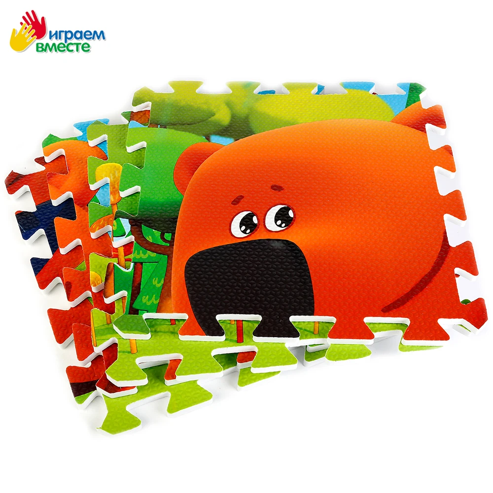 Коврик пазл ИГРАЕМ ВМЕСТЕ &quotМИМИМИШКИ&quot 8 сегментов размер сегмента 31.5*31.5 см