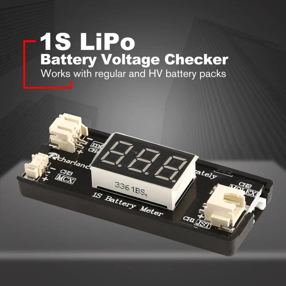 RC 1S LiPo батарея проверка напряжения тестер Измеритель для Дрон Квадрокоптер