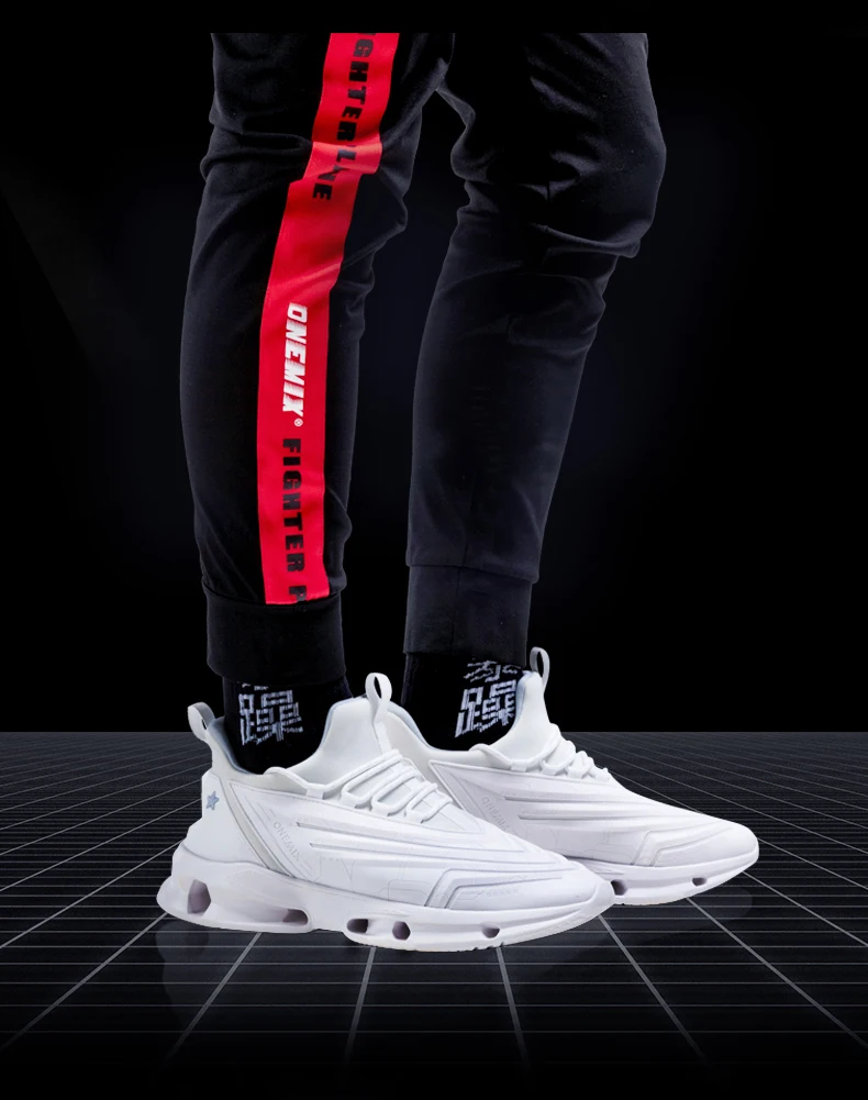 ONEMIX White Lightweight Sneakers Men Casual Shoes Physical Cushioning Technology zapatillas hombre | Обувь