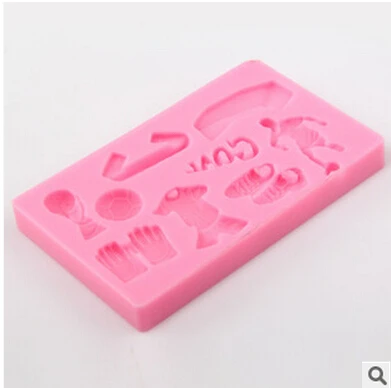 

Chocolate Silicone Mold Fondant Cake Decoration Mold Sugar Craft Mold Sports Series Shaped Mold Moulds Silicone Rubber PRZY 001