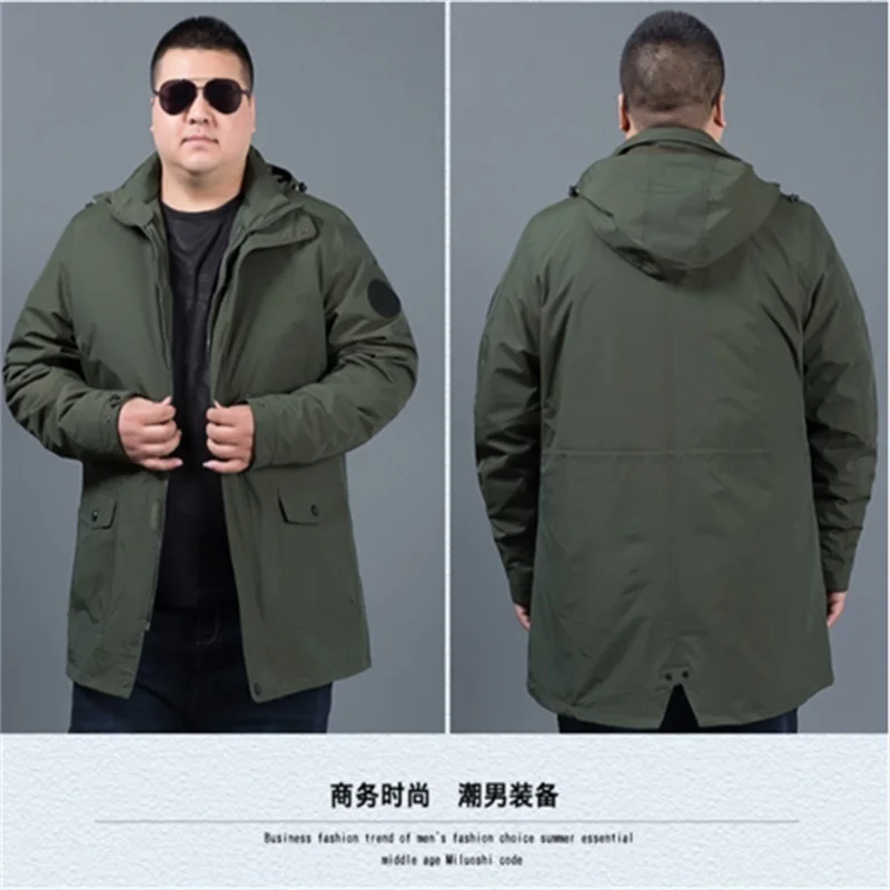 Мужская осенняя куртка 2 в 1 размера плюс 8XL 6XL 5XL 4XL комплект из куртки и