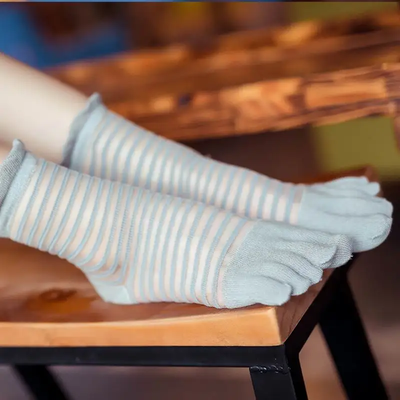 Летние женские носки с пятью пальцами Повседневные Дышащие до щиколотки S3471|ankle