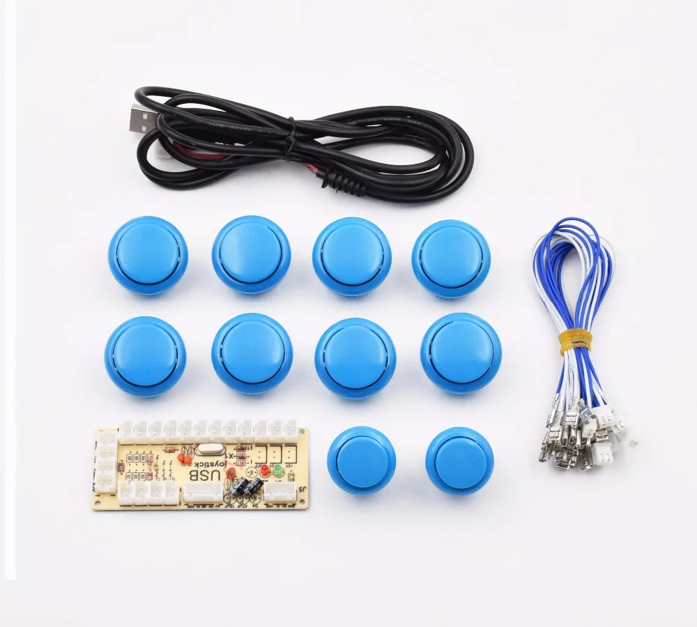DIY Нулевая задержка игровой USB энкодер ПК для джойстика файтинги запасные части энкодера доска+ Провода кабели+ 10 кнопочная кнопка