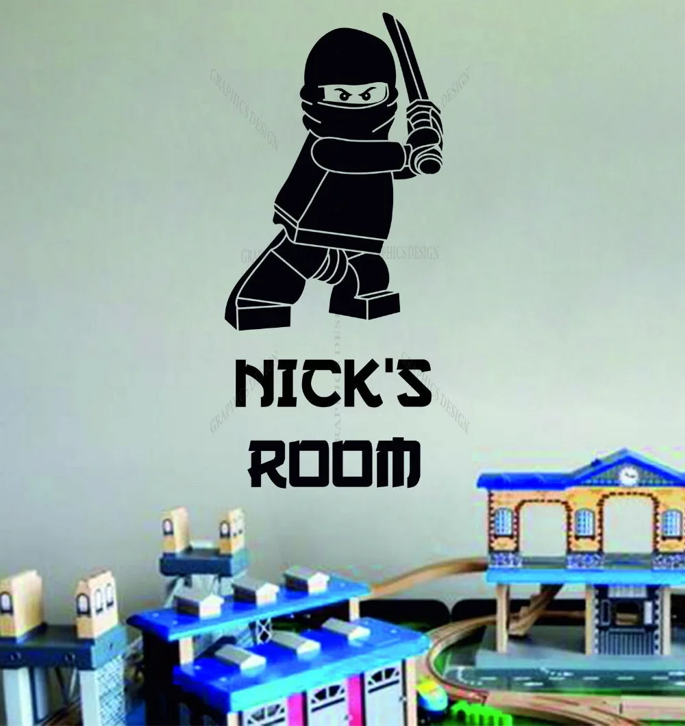 Бесплатная Доставка Lego Superhero Ninjago персонализированные детские настенные