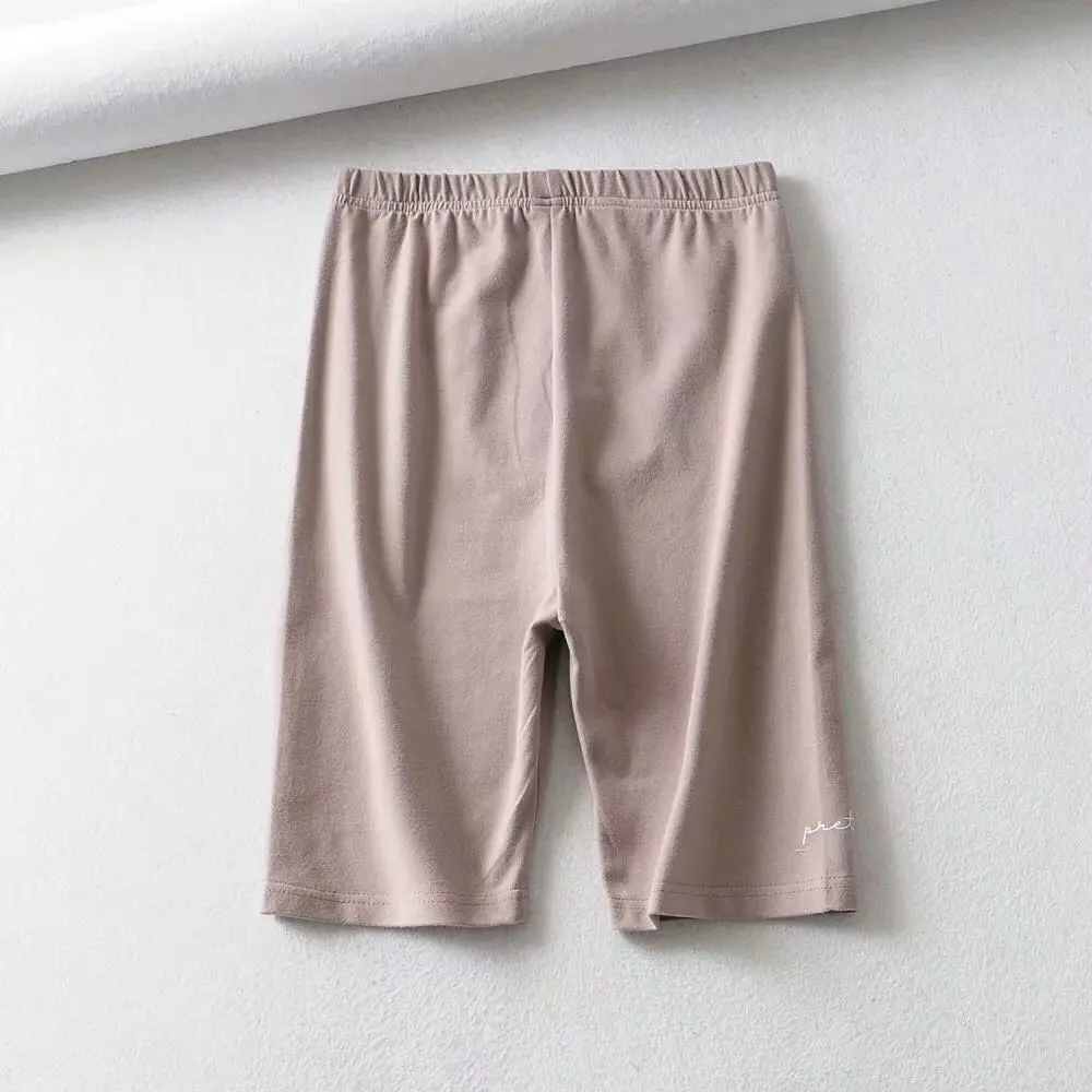 

Summer ladies biker shorts women black white high waist shorts cotton vintage letters print short mujer casual sweatpants