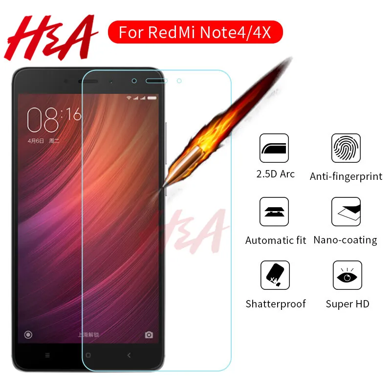 H& A 9H закаленное стекло для Xiaomi Redmi Note 4 4X глобальная версия протектор экрана Xiaomi Redmi 4X Защитная стеклянная пленка