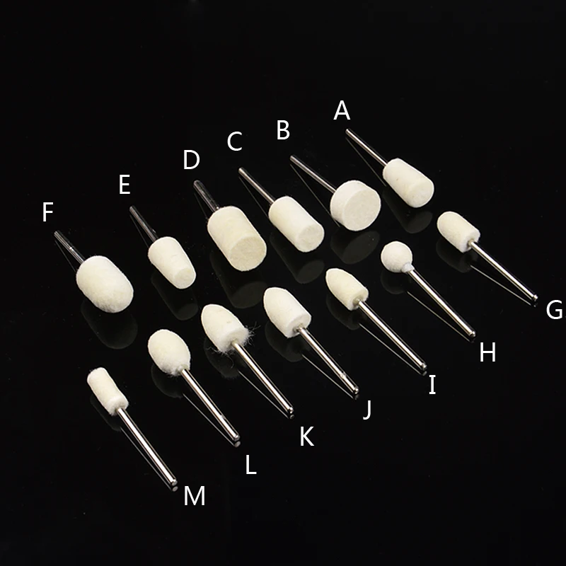 

FWC 13pcs Wool Nail Drill Bits Kit 3/32'' Shank for Nail Art Machine Grinding Head for Nail File Polish Tool Accessorys