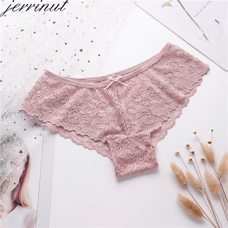 3 шт. женские кружевные прозрачные трусики из хлопка