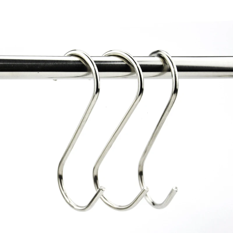 100 шт Серебряный s образный домашний кухонный крючок Подвеска из нержавеющей