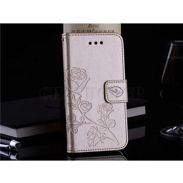 Gold Роза цветок чехол-портмоне с откидной крышкой чехол для samsung Galaxy J4 J6 J8 J3 J5 J7 Neo A5 A7 A9 A6 A8 S8 S9 плюс S6 S7 края крышки - Цвет: Gold