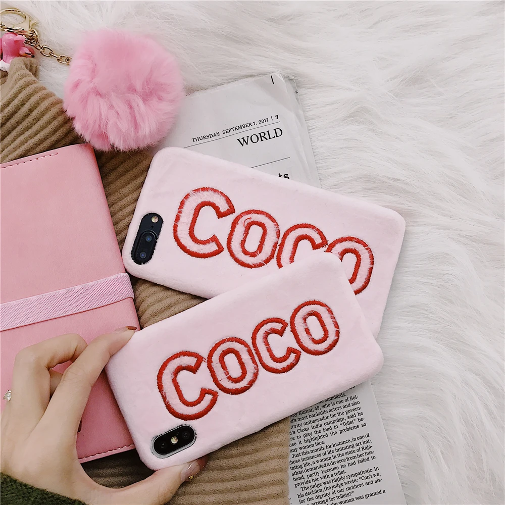 Cloth woven embroid COCO Soft case for iphone 6 6S plus 7 7plus10 X XS XR MAX phone luxury Ultra-thin Canvas Silicone |